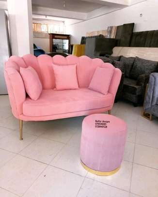 Latest pink two seater sofa/pouf/Love seat image 3