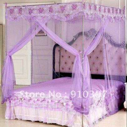 Pink, purple, white,cream four stand mosquito nets image 5