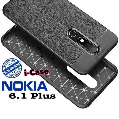 Auto Focus Leather Pattern Soft TPU Back Case Cover for Nokia 6.1 image 4