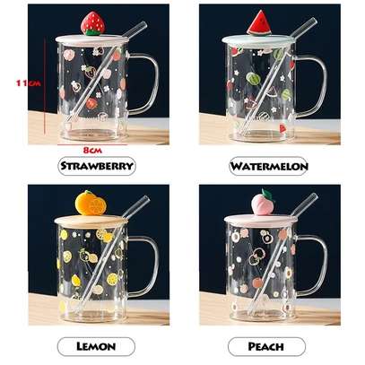 Fruit Style Cartoon Transparent Glass Cup image 1