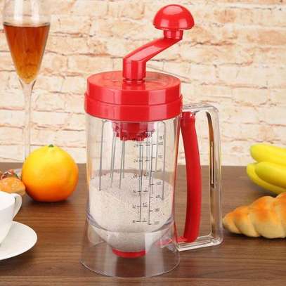Batter Mixer Dispenser For Cupcakes, Pancakes, Muffins, Waffles,Pastries 800ml - Red & Clear image 3