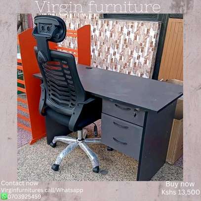 Desk 1.2m  + High back Headrest chair image 5