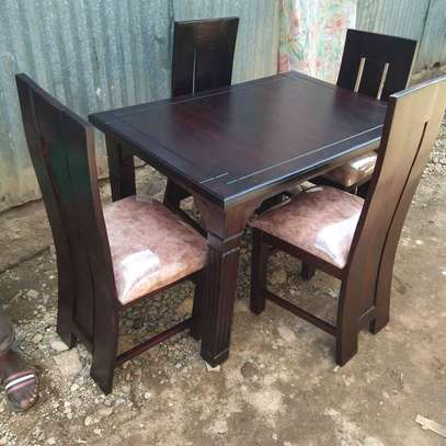 4 Seater Mahogany Framed Dining Table Sets image 10