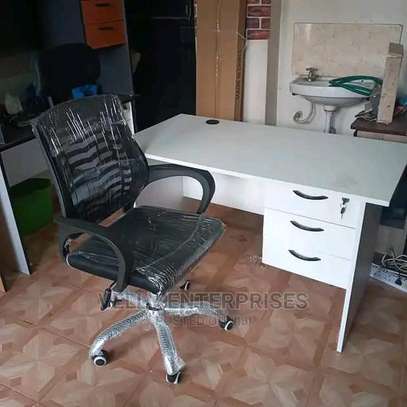 Lockable office desk with a seat image 1
