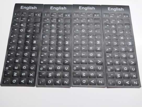 English Keyboard Sticker with White Font on Black Background image 3