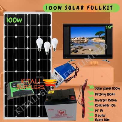 100w solar fullkit with tv 19" image 1