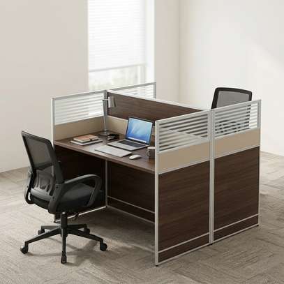 Two Way Brown Office Workstation image 3
