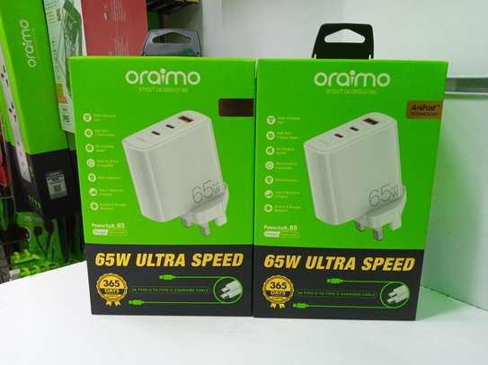 Oraimo 65W 3-Port GaN Fast Charging Wall Charger with USB PD image 1
