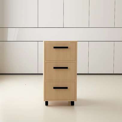 Mobile Wooden Filing Cabinet – 3 Drawers image 2