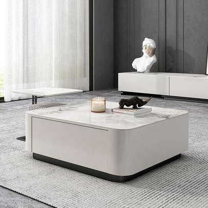 Coffee Table: White Executive Coffee Table With Drawers image 3