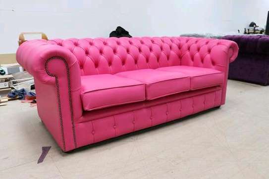 3 seater Sofa design /pink sofa /Chesterfield sofa idea image 1