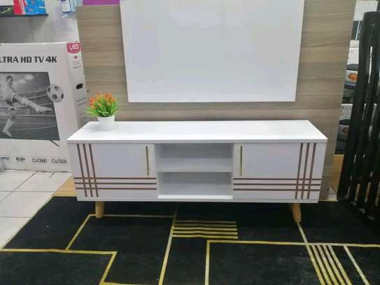 Patterned 55 inches white tv stand image 1