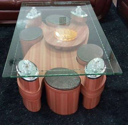 Dining Table; Luxury Frame Transparent Dining Table image 4