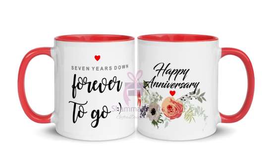 Anniversary mug red 2-ton tea mug printed @ Kes.600 each image 1