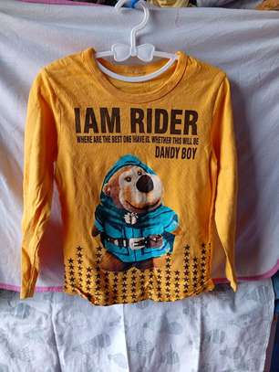 Kids Yellow Long Sleeve Shirt I AM RIDER Dog Graphic image 2