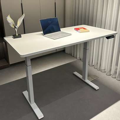 Office Desk: White Adjustable Desk image 1