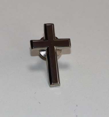 Cross (silver) Lapel Pin Badge image 4