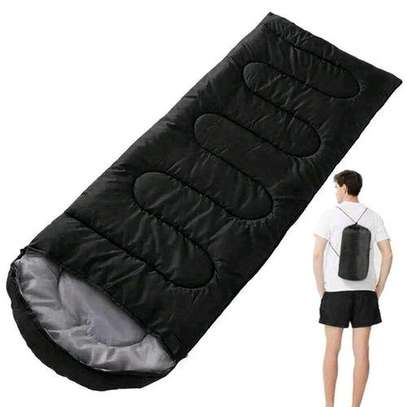 Lightweight Black Rectangular Sleeping Bag with Carry Bag image 3
