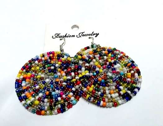 Womens Multicolor beaded maasai earrings image 1