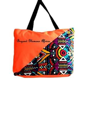 Womens Orange ankara canvas handbag image 1