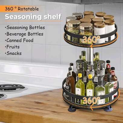 ✅ 360° Rotating metallic Kitchen Bathroom Storage Rack image 1