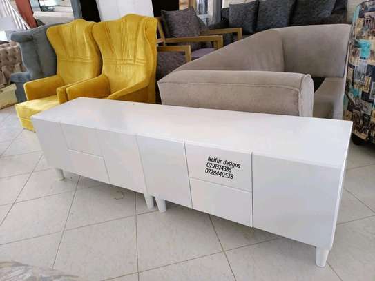 Latest white wooden tv stand design Kenya image 4