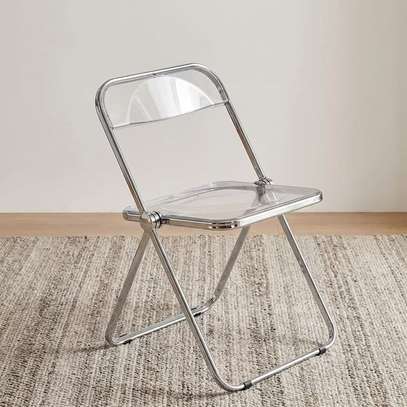 Armless Clear Foldable Plastic Chair image 4