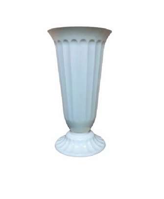 Long White Vase With 5 Pieces Rose Flowers image 1
