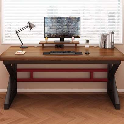 Home Desks: Wood Color Office Computer Desk image 1