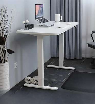 Office Table; White Adjustable Electric Office Table image 5