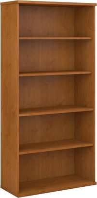 Tall Wooden Bookcase with Five Tiers image 2