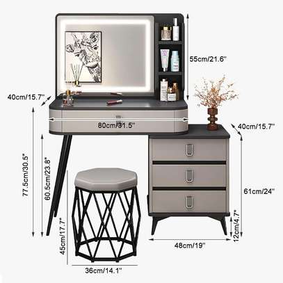 Dressing Table : Bedroom Vanity Dresser With  LED Light image 2