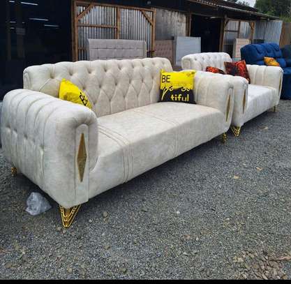 Modern Turkish luxurious 3 seater with a golden belt lining image 4