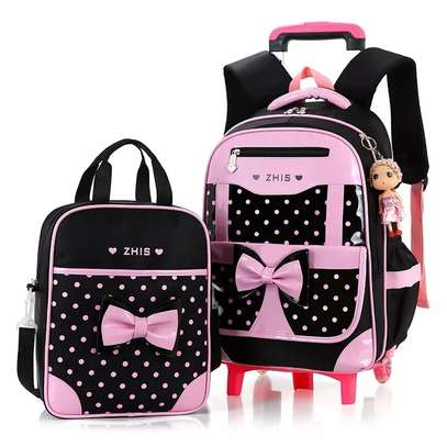 Student High Capacity School Bag Rolling Backpack image 1