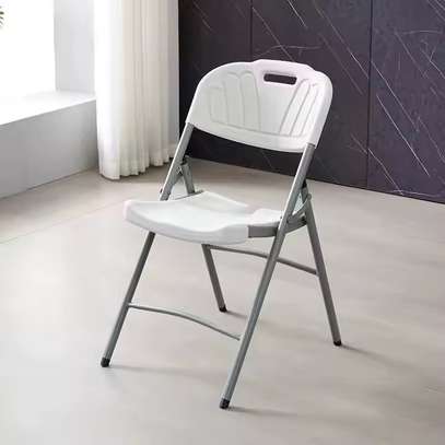 White Foldable Plastic Chair image 2