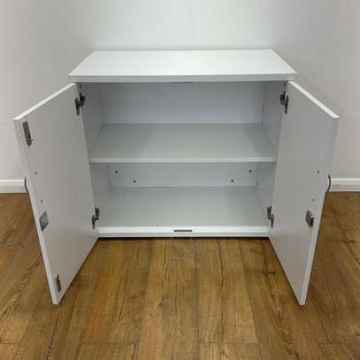 2-Door Wooden Credenza Cabinet in White image 4