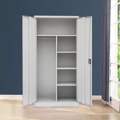 Office Cabinet : Grey Lockable Two-Door Steel Filing Cabinet image 3