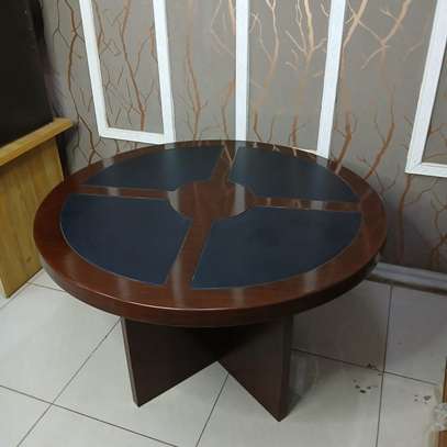 Round Imported Mahogany Boardroom Table image 13