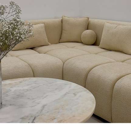 Modern Beige Sectional Sofa with Cushions image 3