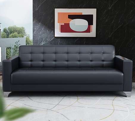 3 Seater Leather Office Sofa image 5