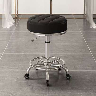 Barstools : Adjustable Height Beauty Shop Leather Stool image 4
