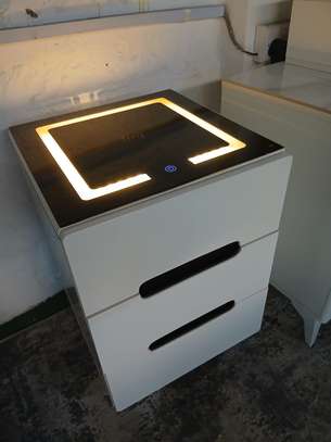 Smart Bedside Table with LED Lighting and Wireless Charging image 5
