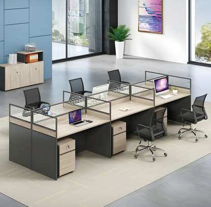 Cubic MDF 6 Way Office Workstation image 15