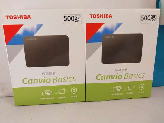 Toshiba Canvio Basics 500GB Portable Hard Drive- Black image 3