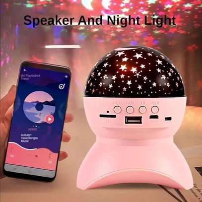 Mini Wireless Bluetooth Speaker Projector bedroom Light-pink image 2