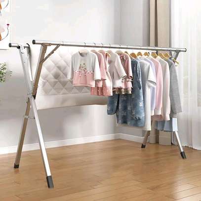 Double pole clothes drying rail image 1