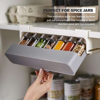 Kitchen Self-Adhesive Cabinet 7 Pc Under Shelf Spice Holder image 1
