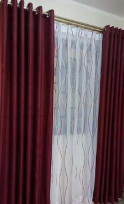 Maroon poly cotton curtain image 1