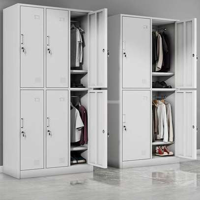 Office Cabinet: 6- Locker Gray Office Storage Cabinet image 1