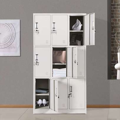Office Cabinet :  9-Locker White Utility Office Cabinet image 5